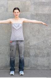 Whole Body Woman T poses White Casual Slim